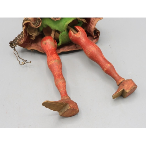 771 - Schoenhut Humpty Dumpty Circus female acrobat, with wooden legs, body and arms and a painted ceramic... 