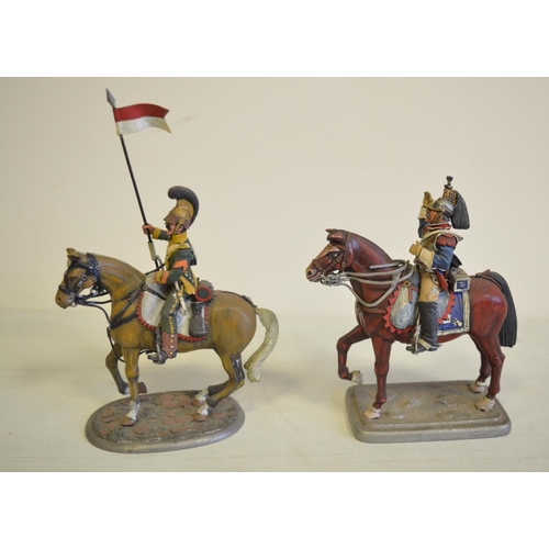 698 - Collection of metal Napoleonic/Crimean War era soldier figures, mostly 1/32 scale including painted ... 