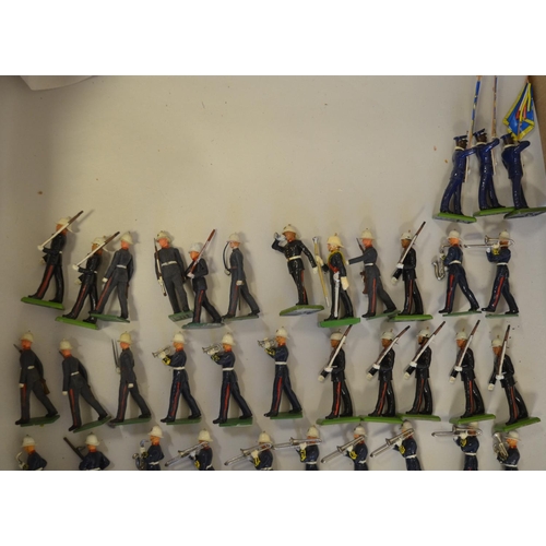 701 - Collection of W. Britain's 1/32 scale Royal Marine bandsmen to include a boxed all metal gloss set (... 