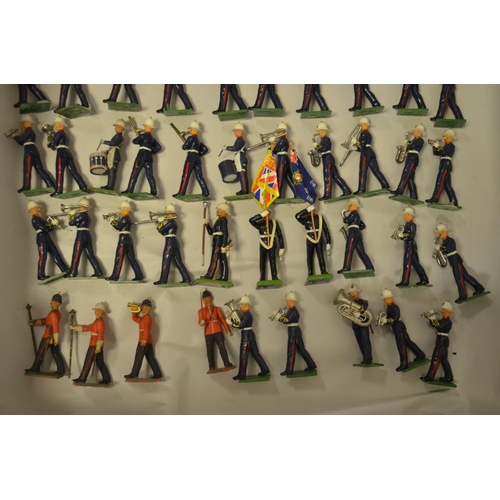 701 - Collection of W. Britain's 1/32 scale Royal Marine bandsmen to include a boxed all metal gloss set (... 