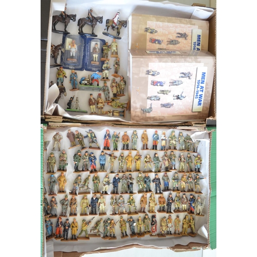 704 - Collection of metal soldier figures, mostly Del Prado 'Men At War' series with associated magazines ... 