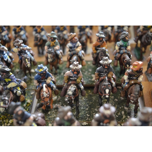 705 - Extensive collection of home painted white metal American Civil War gaming figures (scale approx 1/4... 