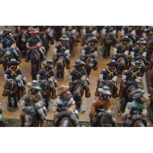 705 - Extensive collection of home painted white metal American Civil War gaming figures (scale approx 1/4... 