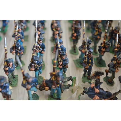 705 - Extensive collection of home painted white metal American Civil War gaming figures (scale approx 1/4... 