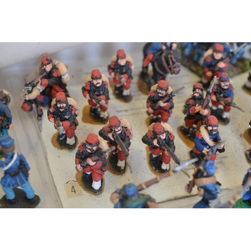 705 - Extensive collection of home painted white metal American Civil War gaming figures (scale approx 1/4... 