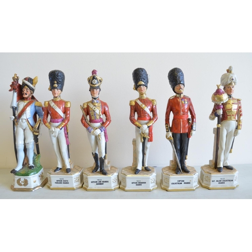 709 - Six well presented ceramic Napoleonic/post Napoleonic era military figure statues, no makers marks, ... 