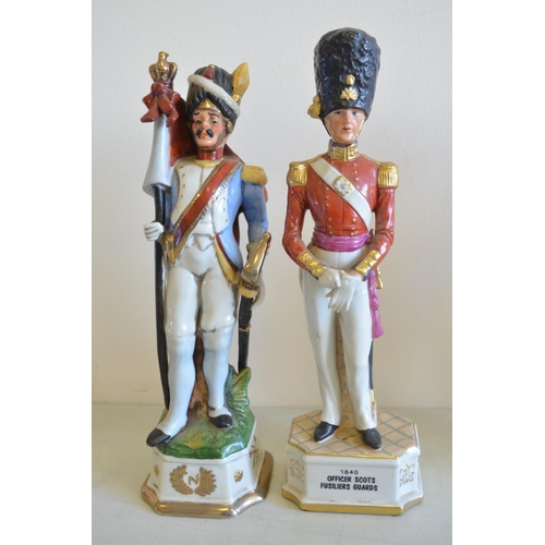 709 - Six well presented ceramic Napoleonic/post Napoleonic era military figure statues, no makers marks, ... 