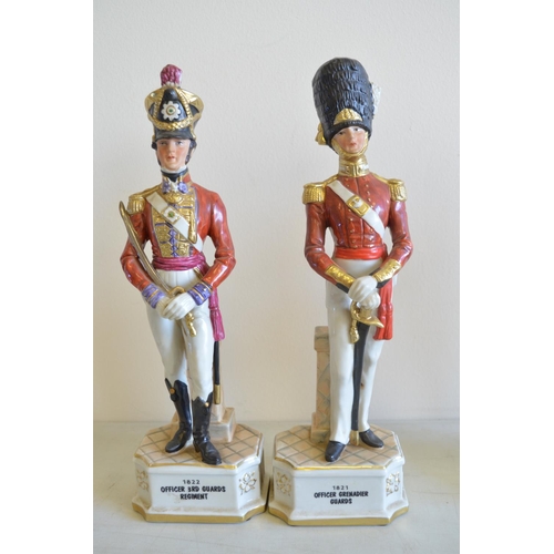 709 - Six well presented ceramic Napoleonic/post Napoleonic era military figure statues, no makers marks, ... 