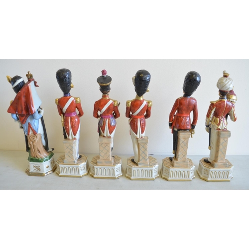 709 - Six well presented ceramic Napoleonic/post Napoleonic era military figure statues, no makers marks, ... 