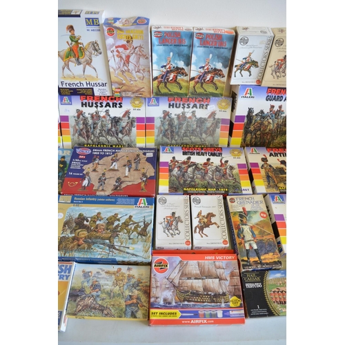 711 - Collection of plastic model kits (most unstarted, some figures painted, some parts assembled but ver... 