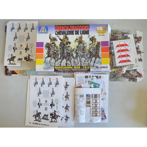 711 - Collection of plastic model kits (most unstarted, some figures painted, some parts assembled but ver... 