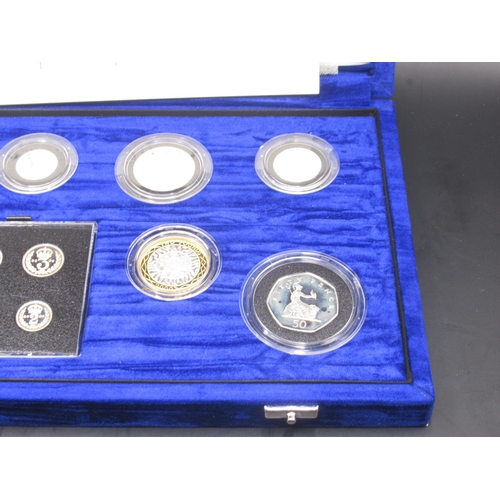 281 - Royal Mint - The United Kingdom Millennium Silver Collection No.09279, comprising five pound coin, t... 