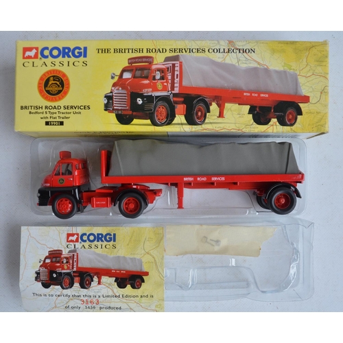 555 - Nine limited edition diecast Corgi truck models, all British Road Services (BRS) to include 5x Passa... 