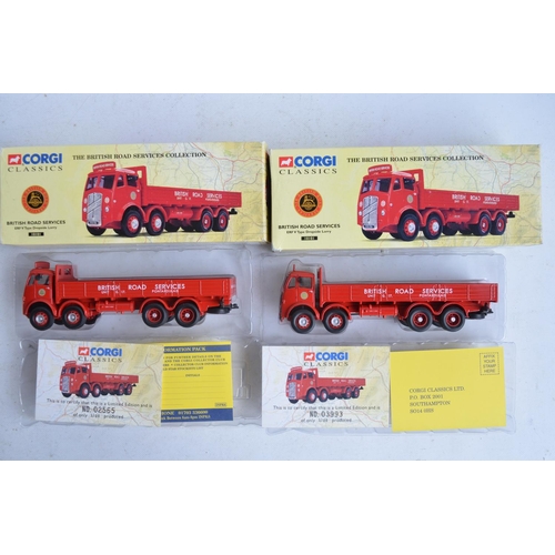 555 - Nine limited edition diecast Corgi truck models, all British Road Services (BRS) to include 5x Passa... 