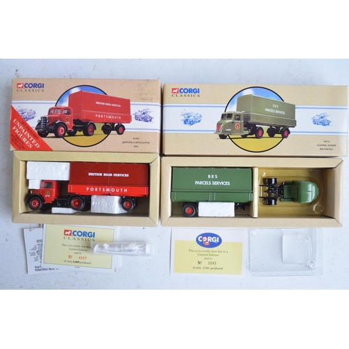 555 - Nine limited edition diecast Corgi truck models, all British Road Services (BRS) to include 5x Passa... 