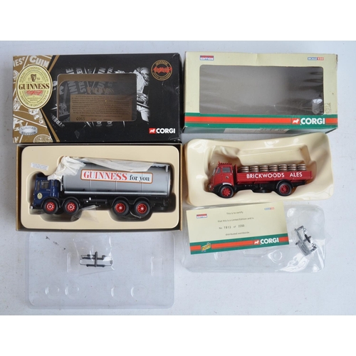 558 - Fifteen limited edition diecast Corgi and Corgi Classics truck models, all brewery themed, boxes ope... 