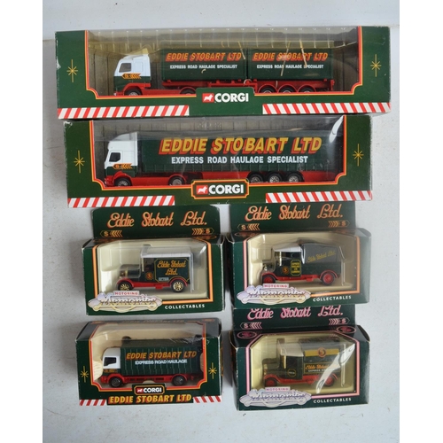 563 - Collection of diecast Eddie Stobart liveried truck models from Corgi and Atlas Editions, several Atl... 