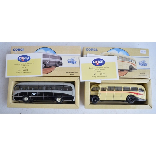 564 - Thirty two diecast bus and tram models from Corgi, Dinky and The Open Top Bus Company, models all ch... 