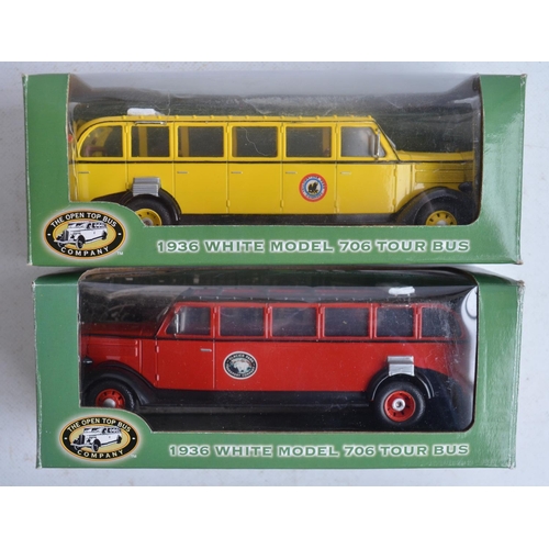 564 - Thirty two diecast bus and tram models from Corgi, Dinky and The Open Top Bus Company, models all ch... 