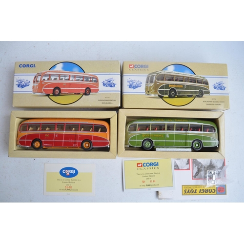 564 - Thirty two diecast bus and tram models from Corgi, Dinky and The Open Top Bus Company, models all ch... 