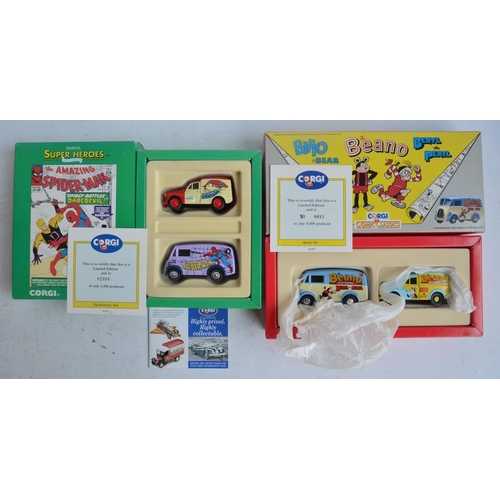 565 - Sixteen comic themed diecast model vehicle sets from Corgi, models in generally excellent condition,... 