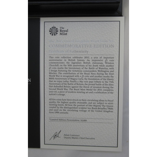 286 - United Kingdom- Royal Mint Chief Engraver Master proof coin sets comprising of a 2015 Commemorative ... 