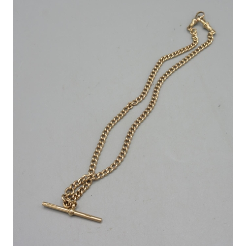 4 - 9ct yellow gold double albert chain, stamped 375, 20.34g