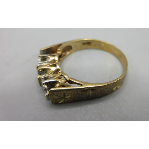 58 - 9ct yellow gold ring set with central blue stone, on engraved band, N1/2, and a 9ct yellow gold belc... 