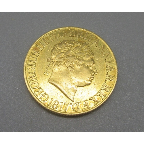 608 - 1817 George III gold sovereign