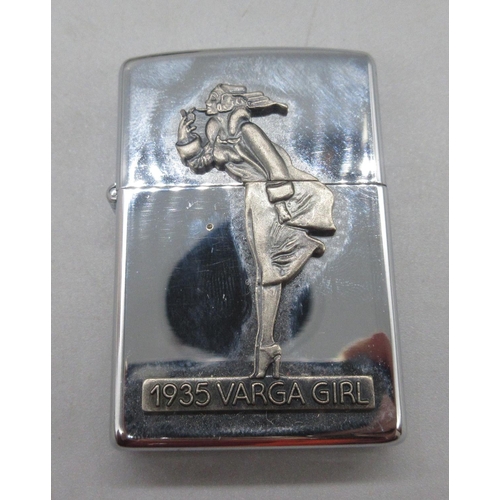 1194 - Zippo windproof lighter, The Varga Girl 1935, in original tin, circa 1992, unused, H5.7cm