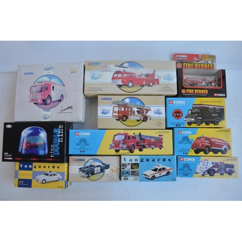 569 - Collection of diecast emergency vehicle models from Corgi and Lledo Vanguards including limited edit... 