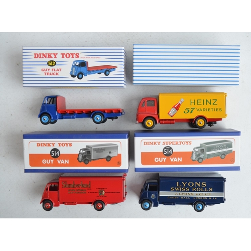 571 - Collection of modern reproduction Dinky Toys diecast model trucks and a road sign set from Atlas Edi... 