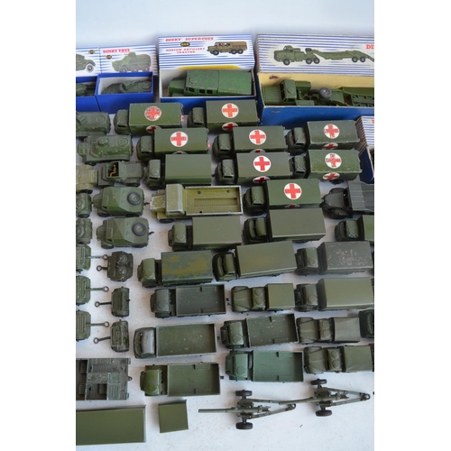 580 - Collection of playworn vintage diecast military vehicles from Dinky, Lone Star, Lesney etc, some ori... 