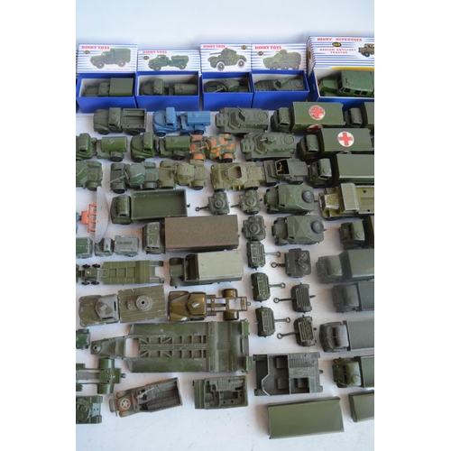 580 - Collection of playworn vintage diecast military vehicles from Dinky, Lone Star, Lesney etc, some ori... 