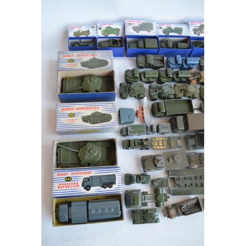 580 - Collection of playworn vintage diecast military vehicles from Dinky, Lone Star, Lesney etc, some ori... 