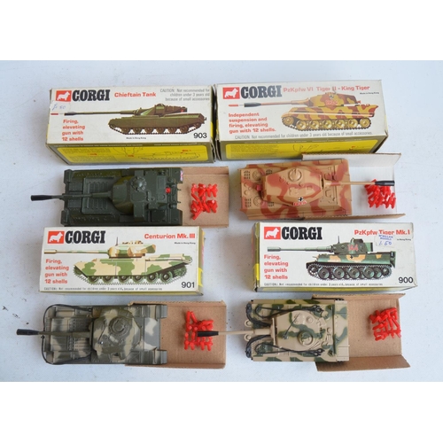 582 - Collection of diecast military models from Corgi, Dinky, Dragon Armour, Norscott etc including a CAT... 