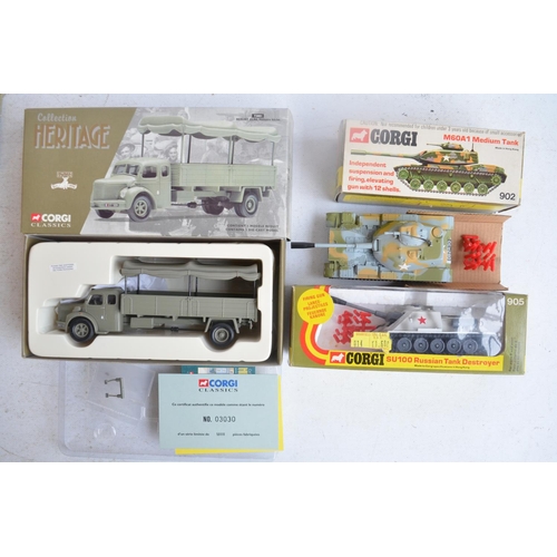 582 - Collection of diecast military models from Corgi, Dinky, Dragon Armour, Norscott etc including a CAT... 