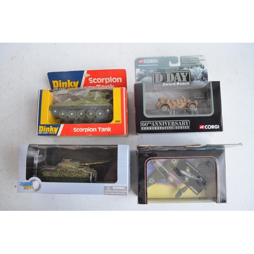 582 - Collection of diecast military models from Corgi, Dinky, Dragon Armour, Norscott etc including a CAT... 