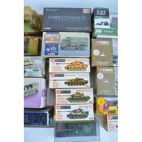 582 - Collection of diecast military models from Corgi, Dinky, Dragon Armour, Norscott etc including a CAT... 