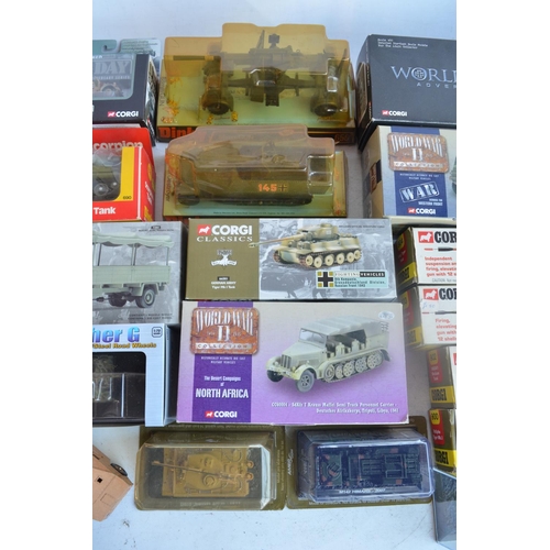 582 - Collection of diecast military models from Corgi, Dinky, Dragon Armour, Norscott etc including a CAT... 