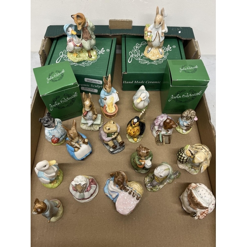 198 - Collection of Beswick Beatrix Potter figures, incl. 'Mrs Tiggy-Winkle', with box; 'Peter Rabbit Gard... 