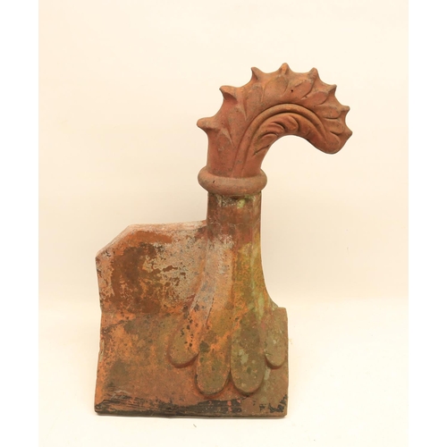 108 - Curved leaf terracotta finial