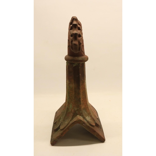 108 - Curved leaf terracotta finial