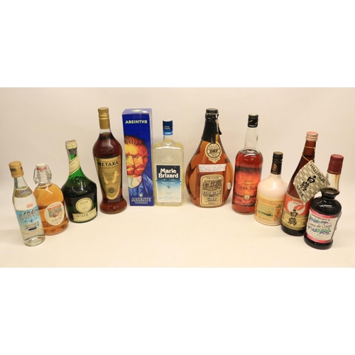 77 - Mixed alcohol incl four bottle of Mediterranean Anisette, Hakutsuru sake, DOM Benedictine, 2litre bo... 