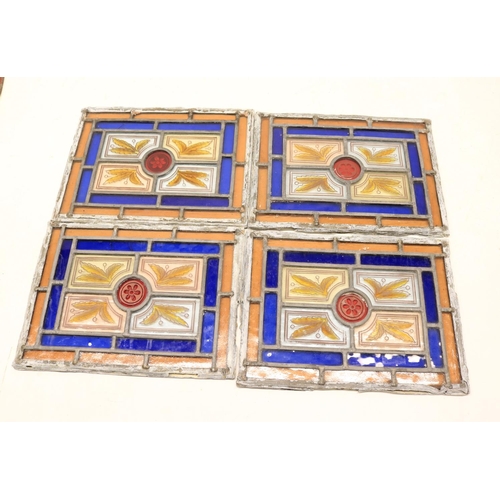 97 - Large Royal Insurance Group plaque L49cm, and eight stained glass panels