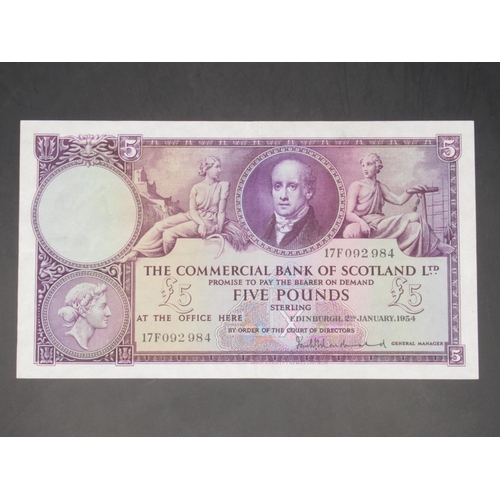 631 - The Commercial Bank of Scotland Limited £5 (2),  3 January 1951, serial no. 16m090590, Erskine signa... 