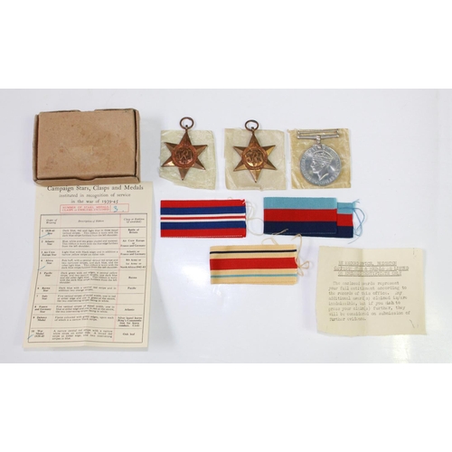 236 - 1939-45 Star, Africa Star, 1939-45 War Medal. In original box and certificate. Recipient unknown