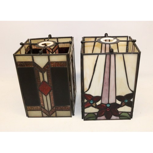 157 - Two Tiffany style ceiling light shades, H21.5cm (2)