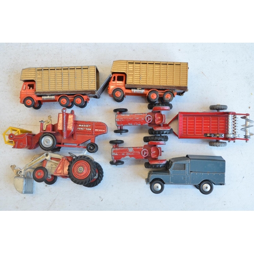 743 - Mixed collection to include eight vintage diecast farm models from Budgie Toys, Matchbox, Lesney, Di... 