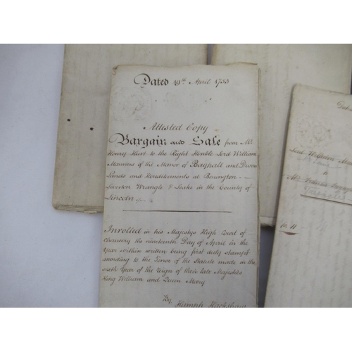 289 - Collection of c18th/19th Indentures most relating to Lord William Manners of the Manor of Bay Hall, ... 